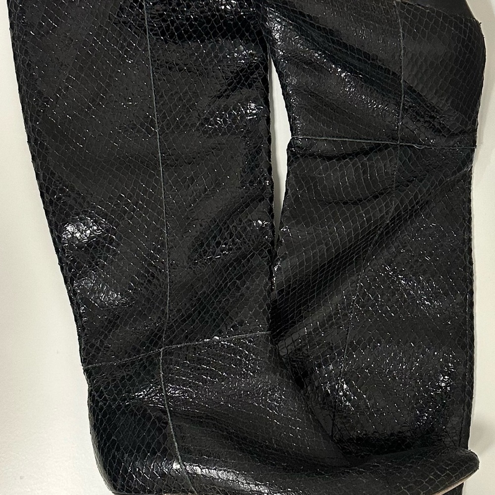 Black Snakeskin Pattern Pants